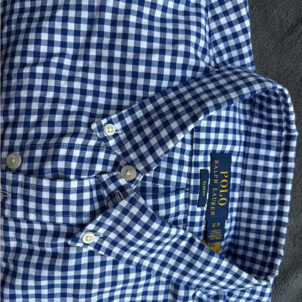 Polo By Ralph Lauren Blue And White Casual Button Down Shirt